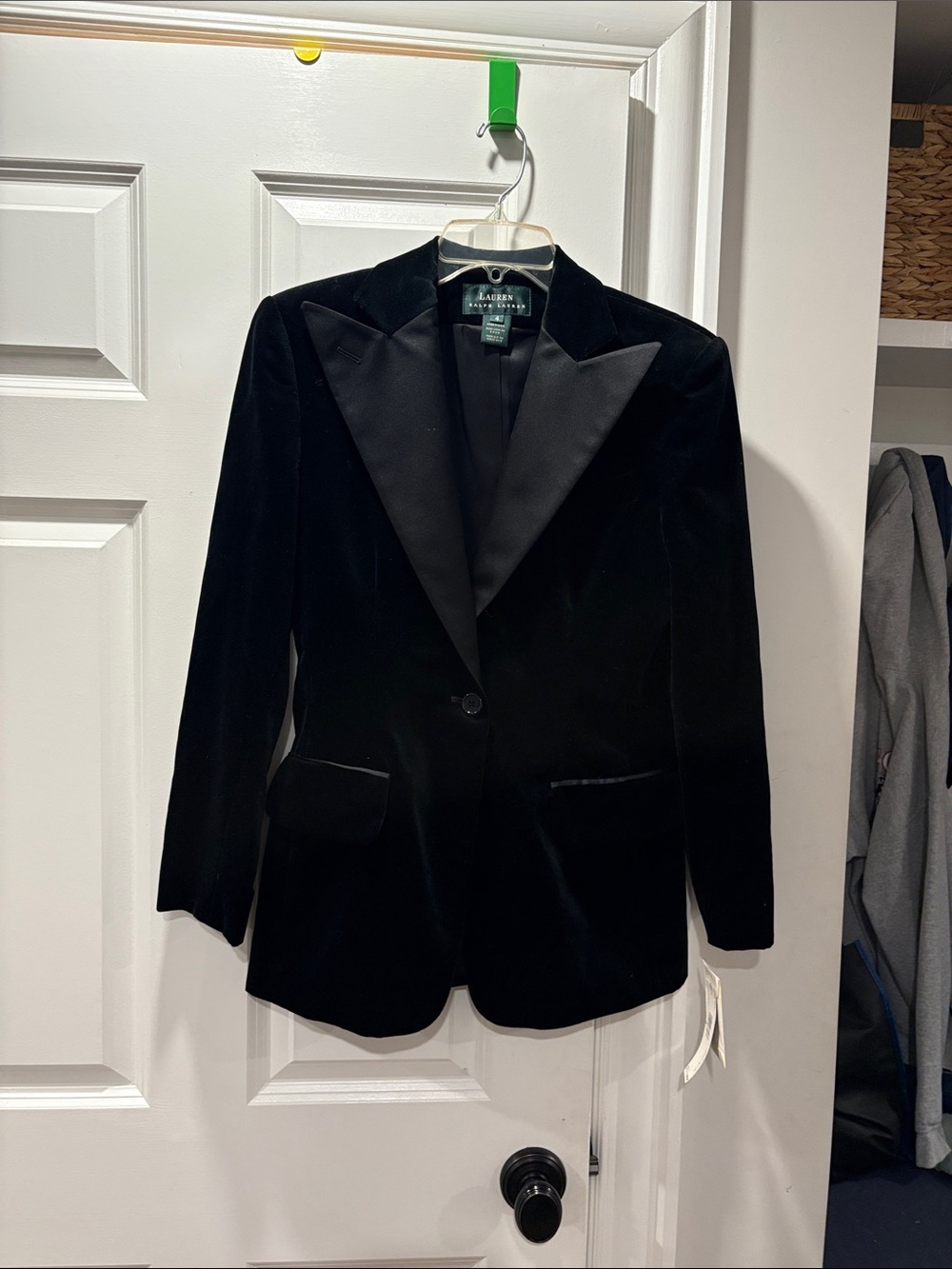 Ralph Lauren Black Velvet Tuxedo-Style Blazer